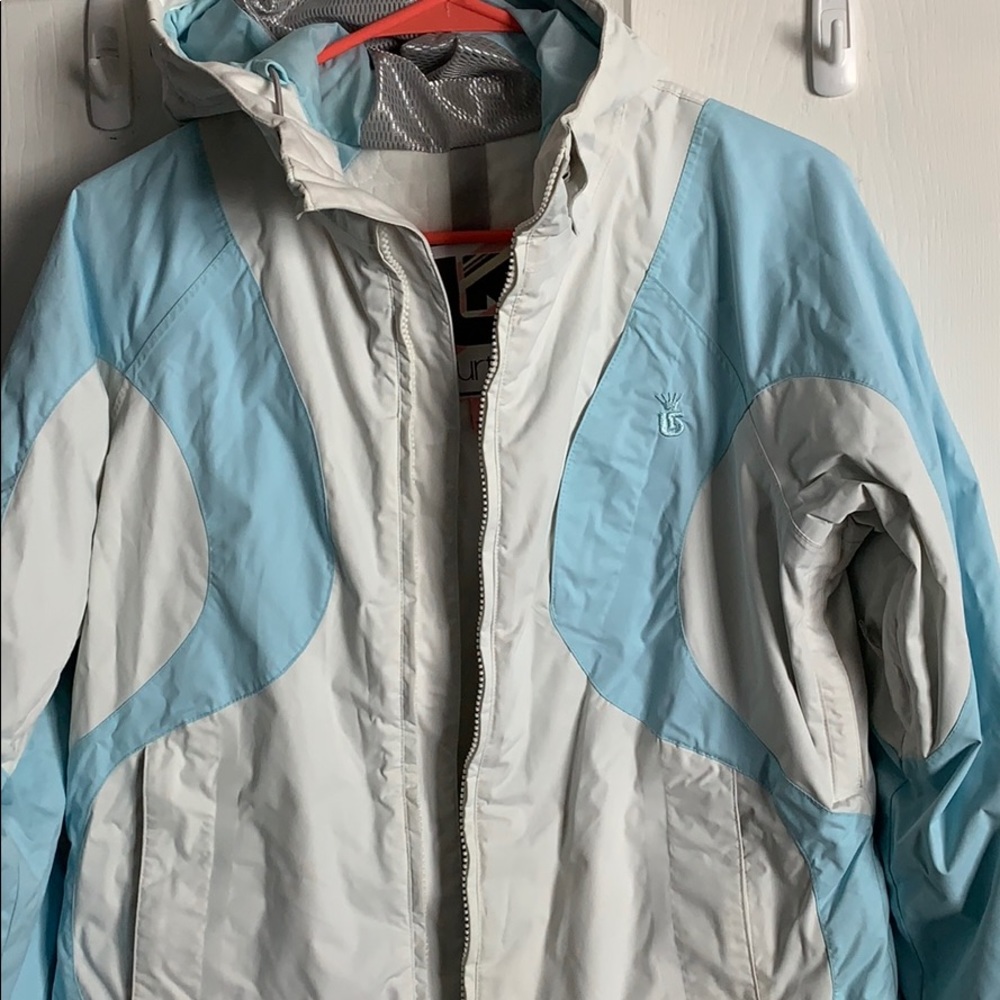 Burton board jacket sz S white and blue